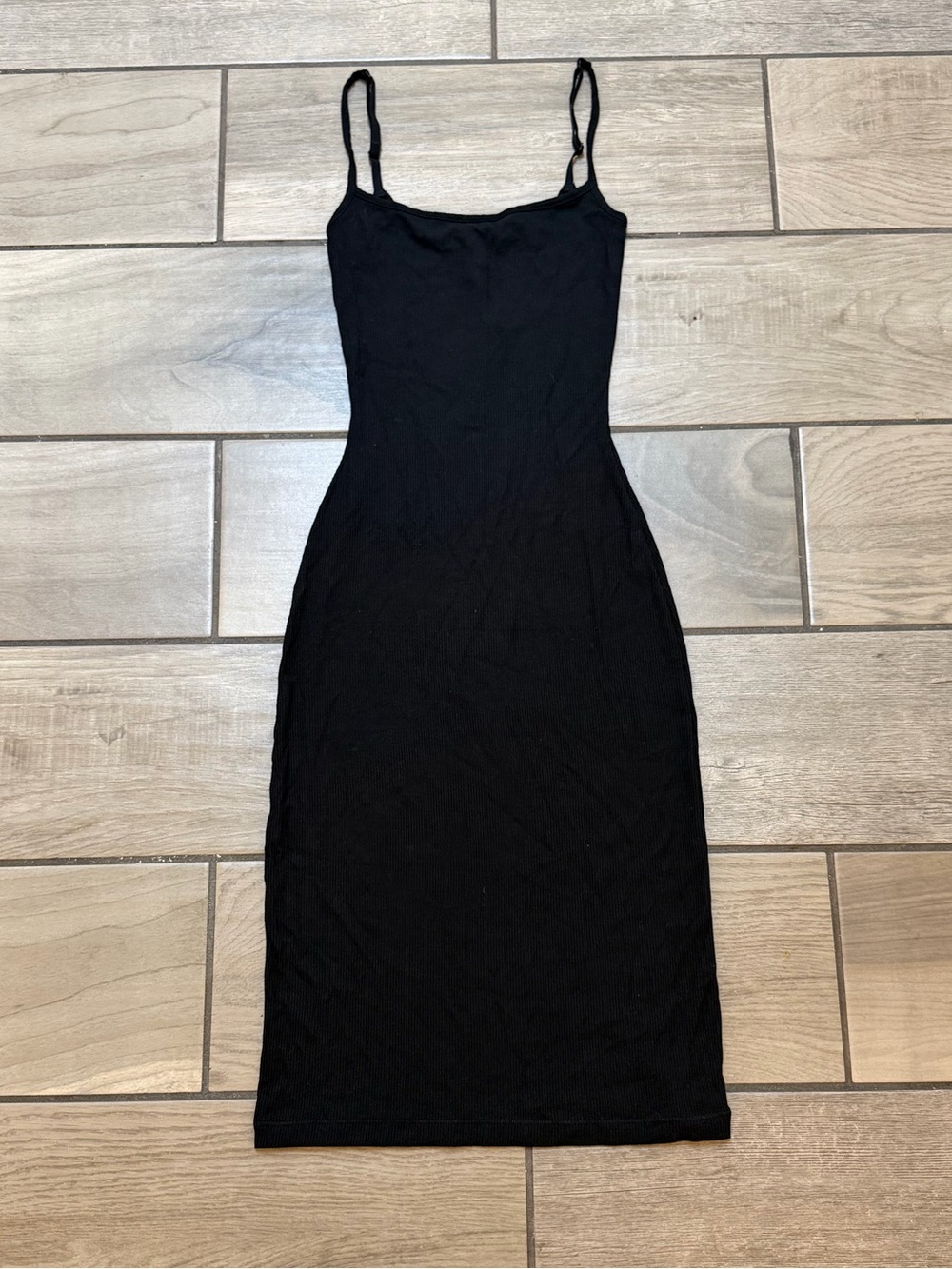 SKIMS Soft Lounge Black Onyx Midi Slip Dress